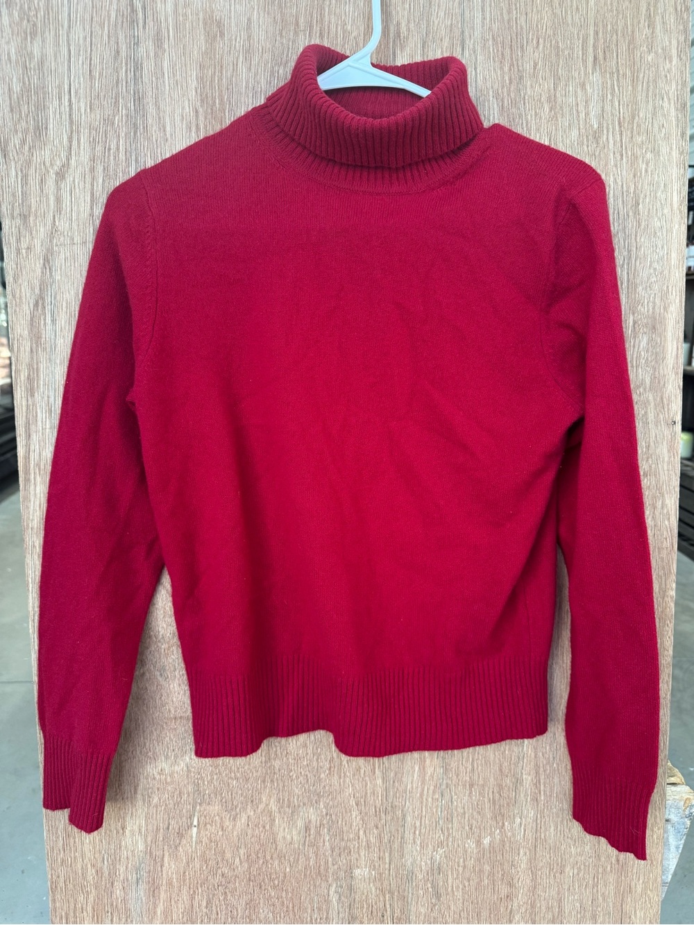 Lord & Taylor 100% Cashmere Red Turtleneck Sweater